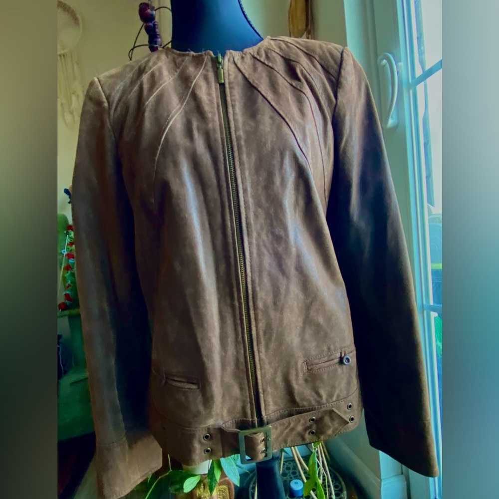 Vintage Bradley Bayou Brown Nubuck Leather Jacket-Women’s XS - Picture 2 of 10